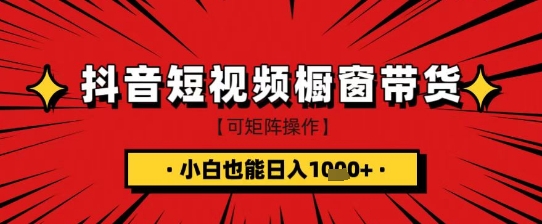 抖音短视频食品橱窗带货，小白轻松上手日入1k+【揭秘】-默默网创