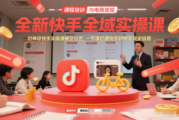 全新快手全域实操课，封神级快手实操课横空出世，一节课打通快手好物变现全链路-默默网创