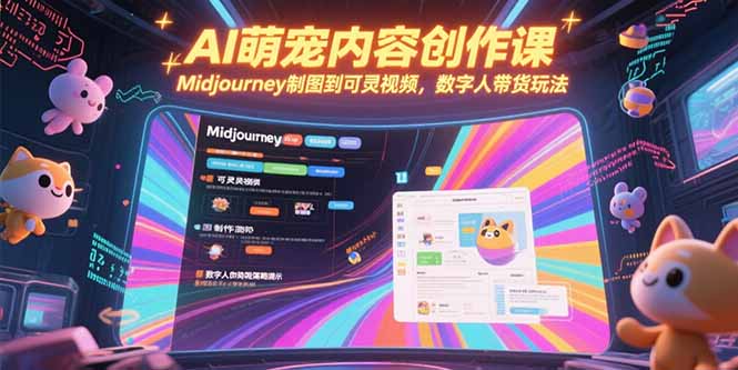 （15311期）AI萌宠内容创作课，Midjourney制图到可灵视频，数字人带货玩法-默默网创