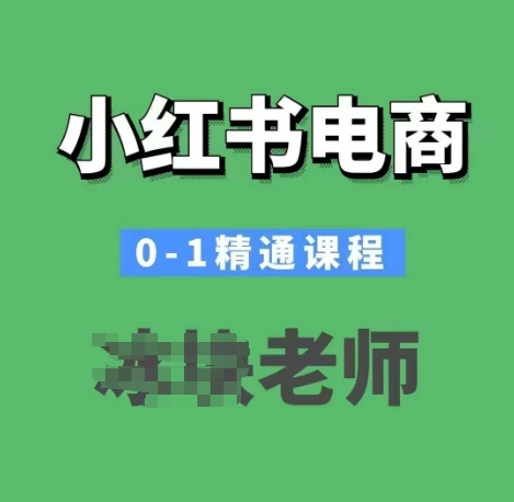 小红书电商0-1精通课程，小红书开店必学课程-默默网创
