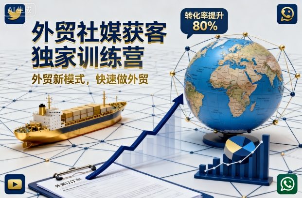 外贸社媒获客独家训练营，外贸新模式，快速做外贸（更新26年2月）-默默网创