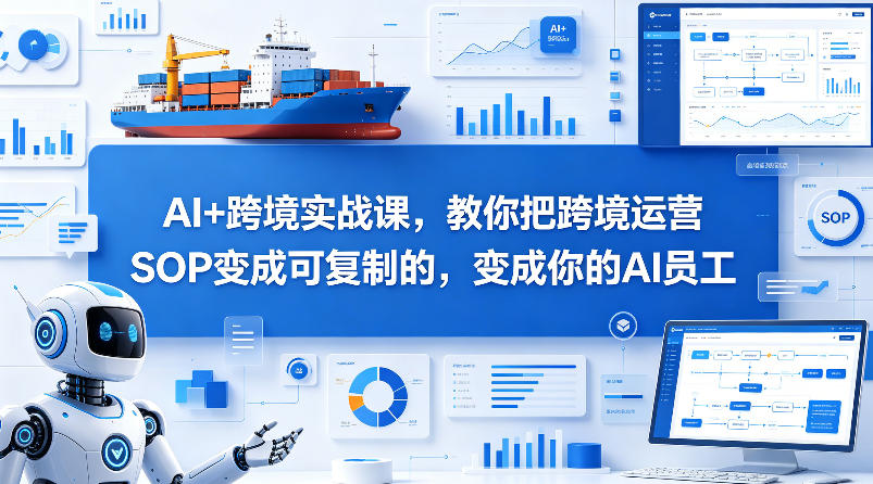 AI+跨境实战课，教你把跨境运营S0变成可复制的，变成你的AI员工-默默网创