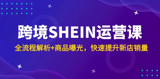 （14832期）跨境SHEIN运营课，全流程解析+商品曝光，快速提升新店销量-默默网创
