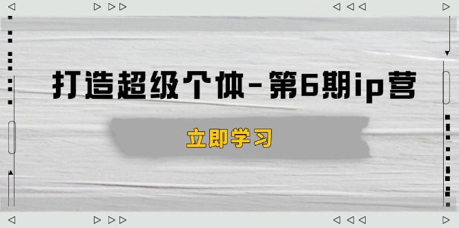 （14014期）打造 超级个体-第6期ip营：商业认知,产品设计,成交演练,解决知识变现难题-默默网创