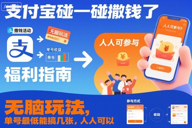 支付宝碰一碰撒钱了，无脑玩法，单号最低能搞几张，人人可以撸【揭秘】-默默网创