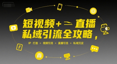 短视频+直播私域引流全攻略，IP打造 +视频引流 +直播引流 +私域沉淀-默默网创