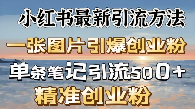 小红书最新引流方法，一张图片引爆创业粉-默默网创