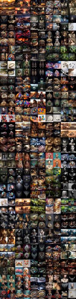 460+专业Midjourney珠宝摄影AI提示词戒指,项链-耳环-手链-宝石等,立即开始创作珠宝艺术