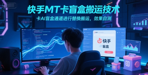 快手MT卡盲盒搬运技术，卡AI盲盒通道进行替换搬运，效果自测-默默网创