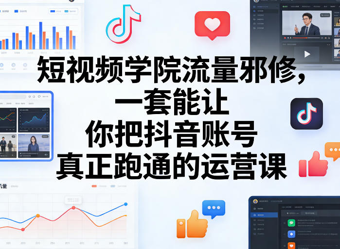 短视频学院流量邪修，一套能让你把抖音账号真正跑通的运营课-默默网创