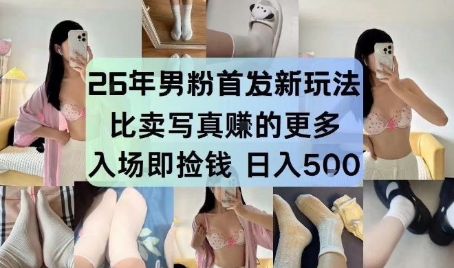 26年男粉首发最新3.0玩法，独此一家，比卖写真賺的更多，入场即捡钱，日入5张【揭秘】-默默网创