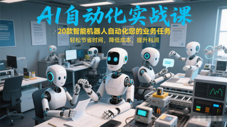 AI自动化实战课：20款智能机器人自动化您的业务任务，轻松节省时间，降低成本，提升利润-默默网创