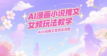 AI漫画小说推文女频玩法教学，AI小说推文变现全流程-默默网创