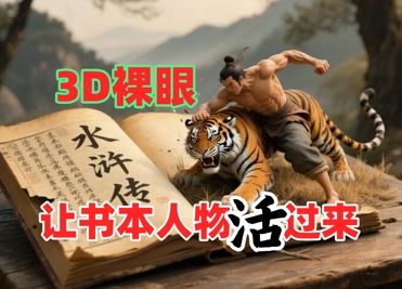 书本人物裸眼3D视频,新的玩法,流量超猛,保姆级教程-默默网创