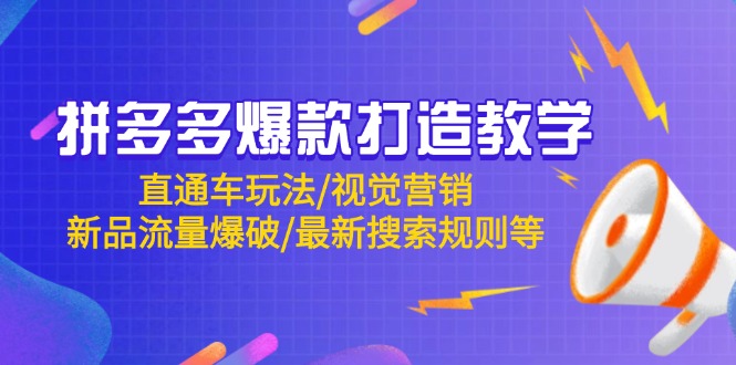 （14681期）拼多多爆款打造教学：直通车玩法/视觉营销/新品流量爆破/最新搜索规则等-默默网创