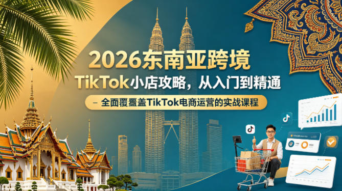 2026东南亚跨境TikTok小店攻略，从入门到精通、全面覆盖TikTok电商运营的实战课程（更新4月）-默默网创