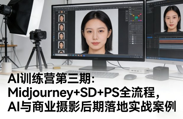 AI训练营第三期：Midjourney+SD+PS全流程，AI与商业摄影后期落地实战案例-默默网创