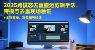2025跨模态去重搬运剪辑手法,跨模态去重现场验证 +全程实操,真实账号验证-默默网创