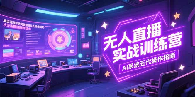 （15315期）无人直播实操训练营，从设备搭建到话术，AI系统五代操作指南(7月更新)-默默网创