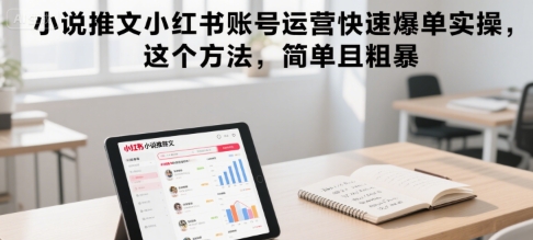 小说推文小红书账号运营快速爆单实操，这个方法，简单且粗暴-默默网创
