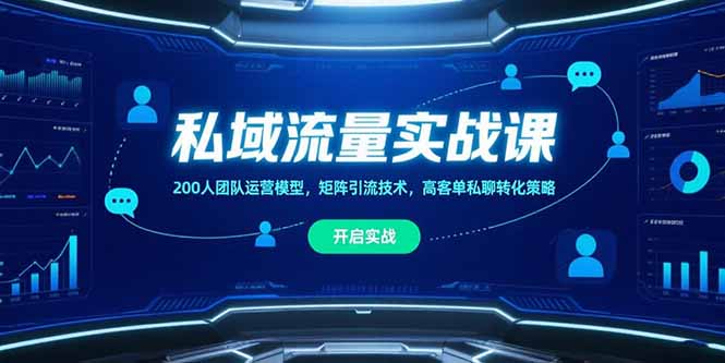 （15403期）私域流量实战课，200人团队运营模型，矩阵引流技术，高客单私聊转化策略-默默网创