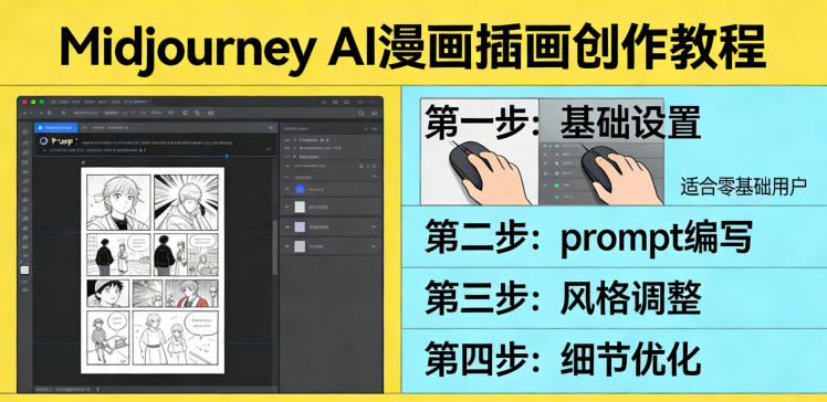 利用Midjourney AI人工智能轻松创作漫画插画教程，零基础创作完整漫画插画-默默网创
