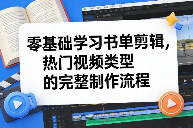 零基础学习书单剪辑，热门视频类型的完整制作流程（更新2026）-默默网创