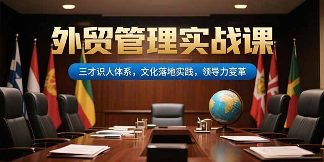 （15380期）外贸管理实战课，三才识人体系，文化落地实践，领导力变革-默默网创