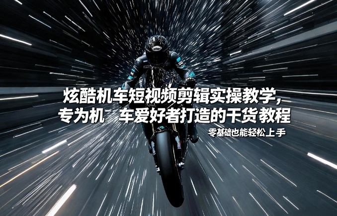 炫酷机车短视频剪辑实操教学，专为机车爱好者打造的干货教程，零基础也能轻松上手-默默网创