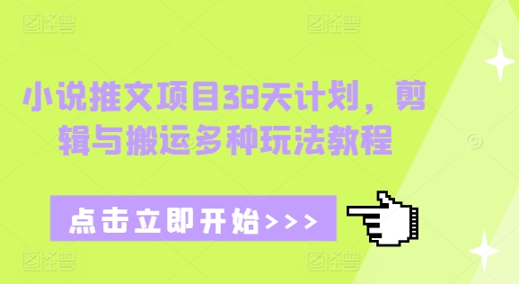 小说推文项目38天计划,剪辑与搬运多种玩法教程-默默网创