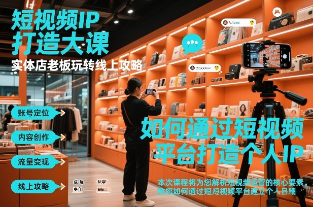 短视频ip打造大课，实体店老板玩转线上攻略-默默网创