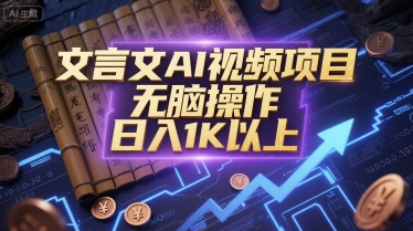 文言文AI视频项目,无脑操作,日入1K以上-默默网创