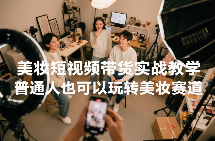 美妆短视频带货实战教学，普通人也可以玩转美妆赛道-默默网创