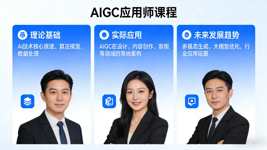 AIGC应用师课程，覆盖了AI技术的理论基础、实际应用、以及未来发展趋势-默默网创
