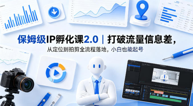 保姆级IP孵化课2.0｜打破流量信息差，从定位到拍剪全流程落地，小白也能起号-默默网创