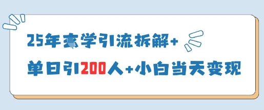 25年国学引流拆解+单日引200人+小白当天就能变现-默默网创