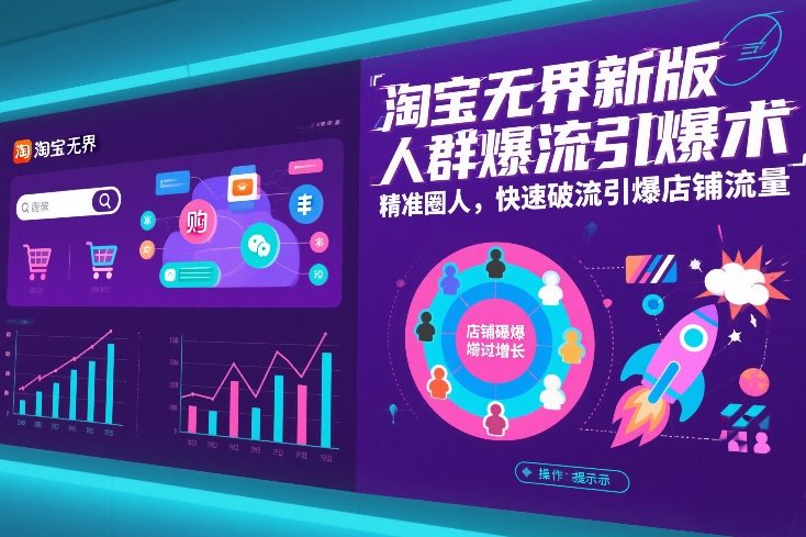 淘宝无界新版人群爆流引爆术，精准圈人，快速破流引爆店铺流量-默默网创