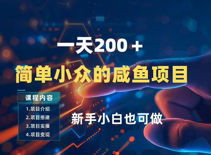 一天收入2张，一个简单小众的咸鱼项目，0门槛小白也能做-默默网创