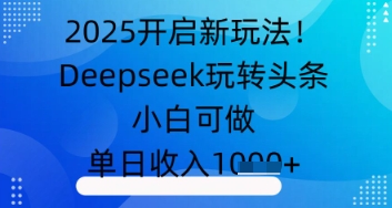 2025开启新玩法！Deepseek玩转头条，小白可做，单日收入几张-默默网创