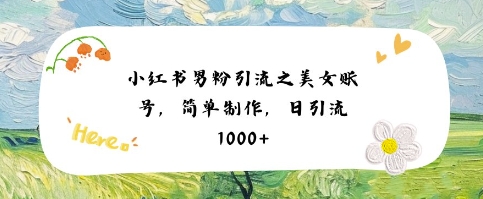 小红书男粉引流项目之美女账号6,简单制作,条条爆款原创,不违规-默默网创